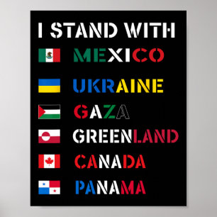Jag Står Med Kanada Grönland Mexiko Panama Gaza U Poster