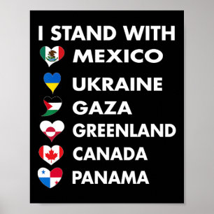 Jag Står Med Kanada Grönland Mexiko Panama Gaza U Poster