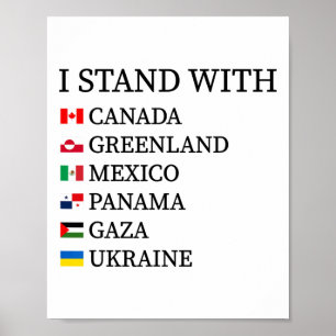 Jag Står Med Kanada Grönland Mexiko Panama Gaza U Poster