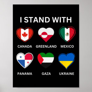 Jag Står Med Kanada Grönland Mexiko Panama Gaza U Poster
