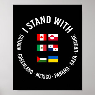 Jag Står Med Kanada Grönland Mexiko Panama Gaza U Poster
