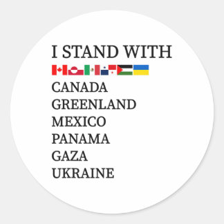 Jag Står Med Kanada Grönland Mexiko Panama Gaza U Runt Klistermärke