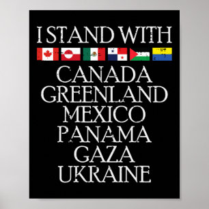 Jag Står Med Kanada Grönland Mexiko Ukraina Män Kv Poster
