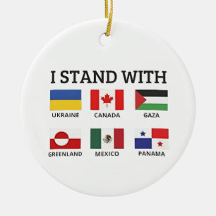 Jag Står Med Kanada Mexiko Gaza Ukraina Julgransprydnad Keramik