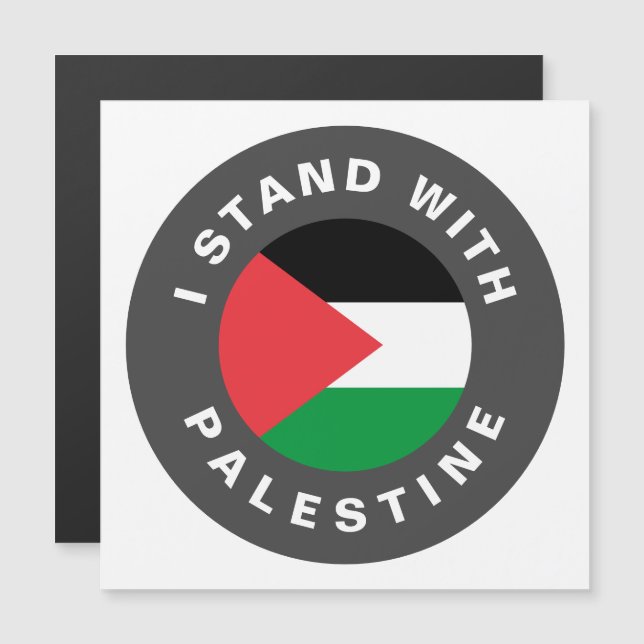 Jag står med Magnetic Card för Palestina flagga an (Fram/baksida)