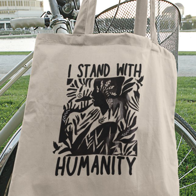 Jag står med mänskligheten Världsfred Enighet Soli Tygkasse (Get yours now and let your heartwarming message travel far and wide.)