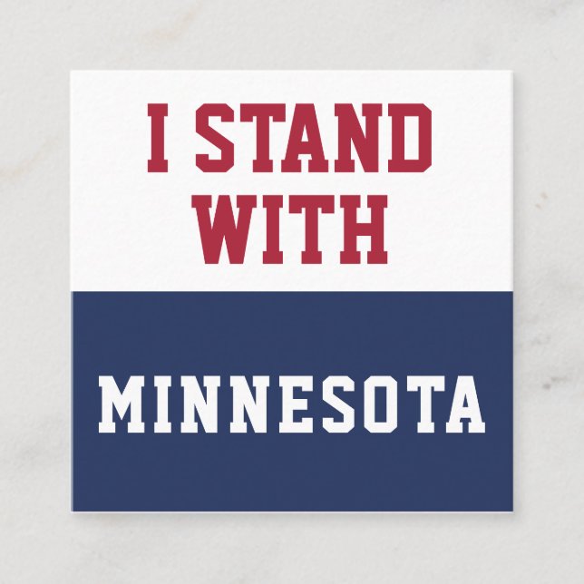 Jag Står Med Minnesota Fyrkantigt Visitkort (Framsida)