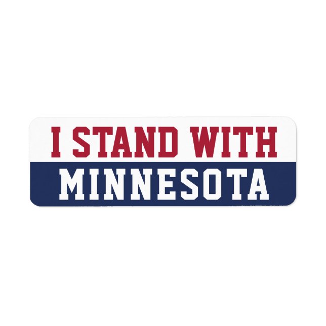 Jag Står Med Minnesota  Returadress Etikett (Framsidan)