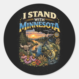 Jag Står Med Minnesota Runt Klistermärke