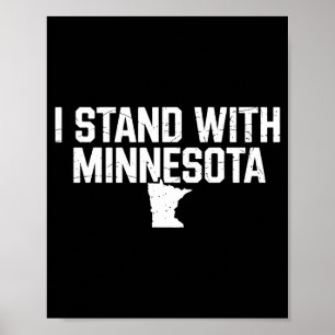 Jag Står Med Minnesota Vintage Mn Statskarta Stolt Poster