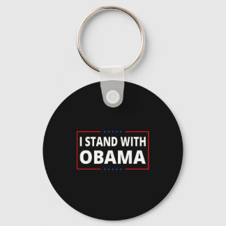 Jag Står Med Obama Amerikansk Flagga Usa Obama Stö Nyckelring