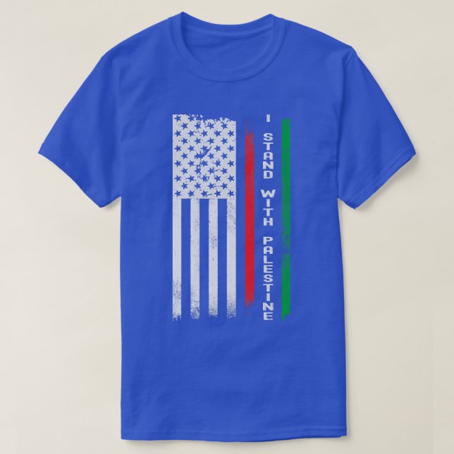 Jag står med Palestina-Flagga T Shirt (Design framsida)