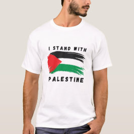 Jag står med Palestina med utskrift av Flagga T Shirt