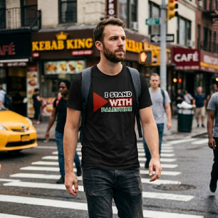 JAG STÅR MED PALESTINA Svart T Shirt