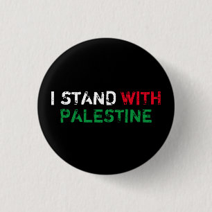 Jag står med Palestinas vita röda grönt-typografi Knapp