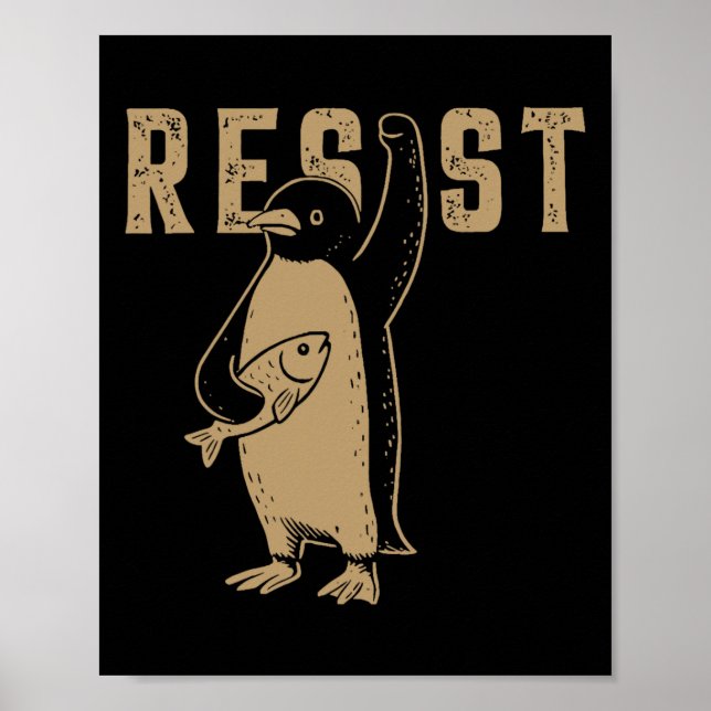 Jag står med Penguins Shirt Resistent Penguin Poster (Framsidan)