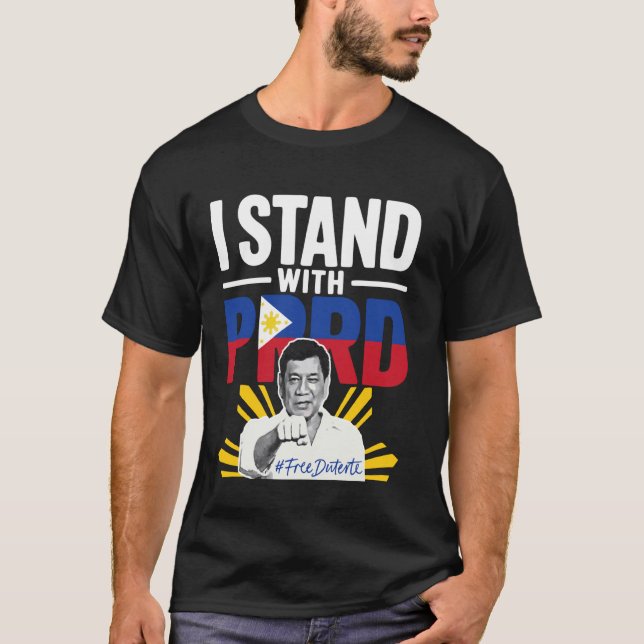 Jag står med PRRD Pinoy Pride Motstånd - Duterte T Shirt (Framsida)