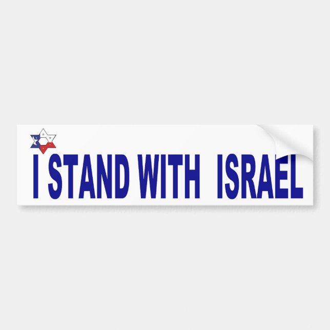 Jag står med RIKLIGA Israel Bildekal (Framsidan)