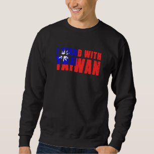Jag Står Med Taiwan Vintage Taiwanska Flagga Stöd Lång Ärmad Tröja
