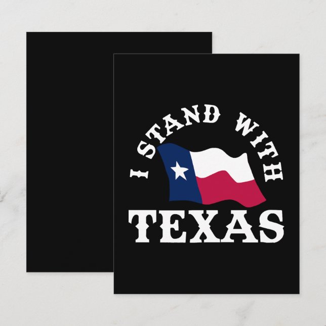 Jag Står Med Texas Anteckningskort (Fram/baksida)