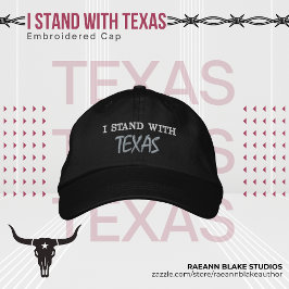 Jag Står Med Texas Broderad Hatt Keps