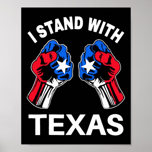 Jag står med Texas Funny Texas Flagga Texan Pride  Poster (Framsidan)