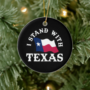 Jag Står Med Texas Julgransprydnad Keramik