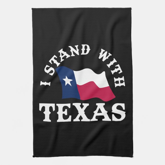 Jag Står Med Texas Kökshandduk (Vertikal)