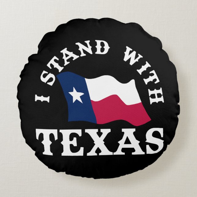 Jag Står Med Texas Rund Kudde (Framsidan)