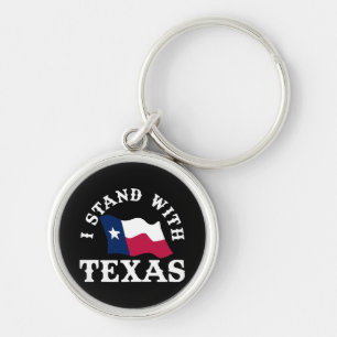 Jag Står Med Texas Rund Silverfärgad Nyckelring