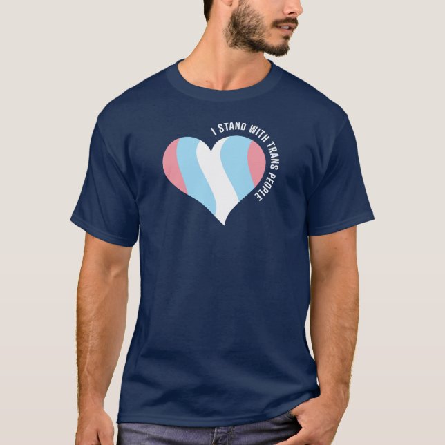 Jag står med Trans People Heart T-Shirt (Framsida)