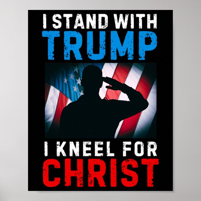 Jag står med trumman om min president Kneel Jesus  Poster (Framsidan)