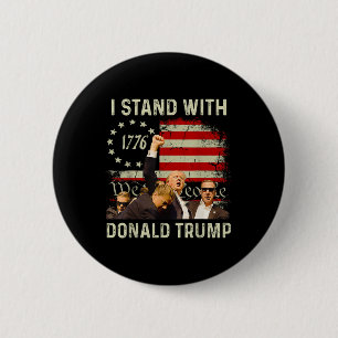 Jag står med Trump Funny Trump 2024 Knapp