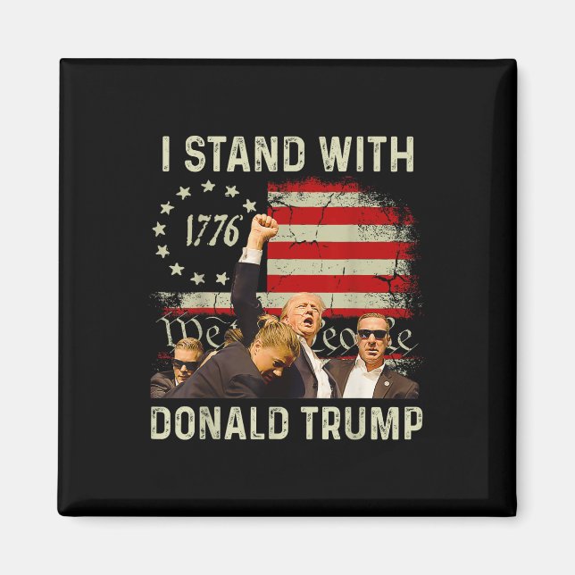 Jag står med Trump Funny Trump 2024 Magnet (Framsidan)