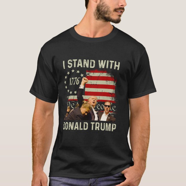 Jag står med Trump Funny Trump 2024 T Shirt (Framsida)