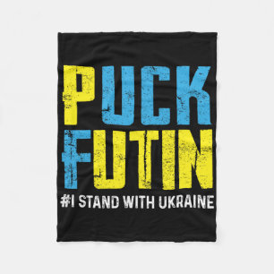 Jag Står Med Ukaine Stoppa Putin Ukraina Ukrainsk Fleecefilt
