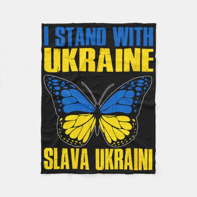 Jag Står Med Ukraina 7  Fleecefilt (Framsidan)