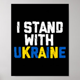 Jag Står Med Ukraina Allierad Vän Ukraina Flagga F Poster