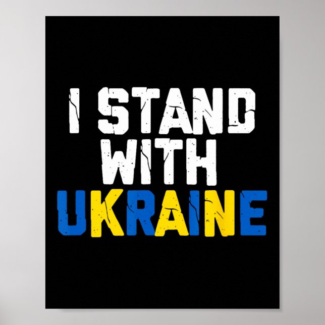 Jag Står Med Ukraina Allierad Vän Ukraina Flagga F Poster (Framsidan)