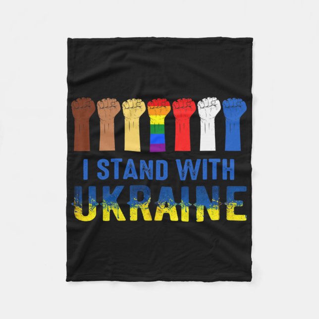 Jag Står Med Ukraina Anti Putin Stoppa Kriget  Fleecefilt (Framsidan)