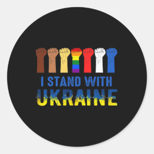 Jag Står Med Ukraina Anti Putin Stoppa Kriget  Runt Klistermärke