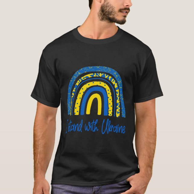 Jag Står Med Ukraina Boho Regnbåge - Ljus Färger T Shirt (Framsida)