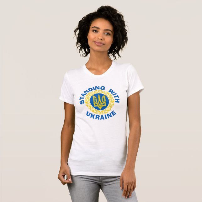 JAG STÅR MED UKRAINA Bra Jersey Women's T-Shirt (Hel framsida)