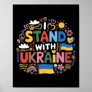 Jag Står Med Ukraina Färgglatt Ukraina Fred Män Poster