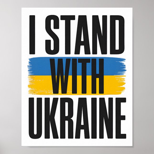 Jag Står Med Ukraina Fet Ukrainas Flagga Stöd  Poster (Framsidan)