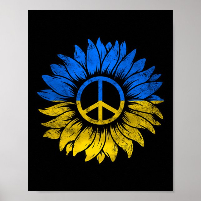 Jag Står Med Ukraina Fred Solros Ukraina Stöd Poster (Framsidan)