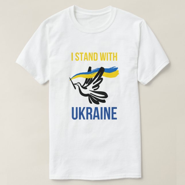 Jag Står Med Ukraina – Fredsduva Design T Shirt (Design framsida)