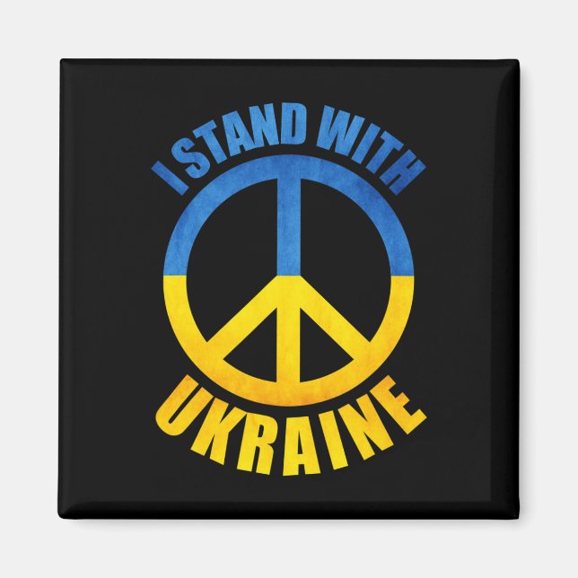 Jag Står Med Ukraina Fredssymbol  Magnet (Framsidan)