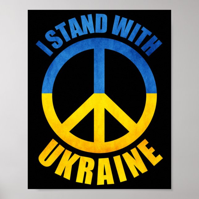 Jag Står Med Ukraina Fredssymbol  Poster (Framsidan)