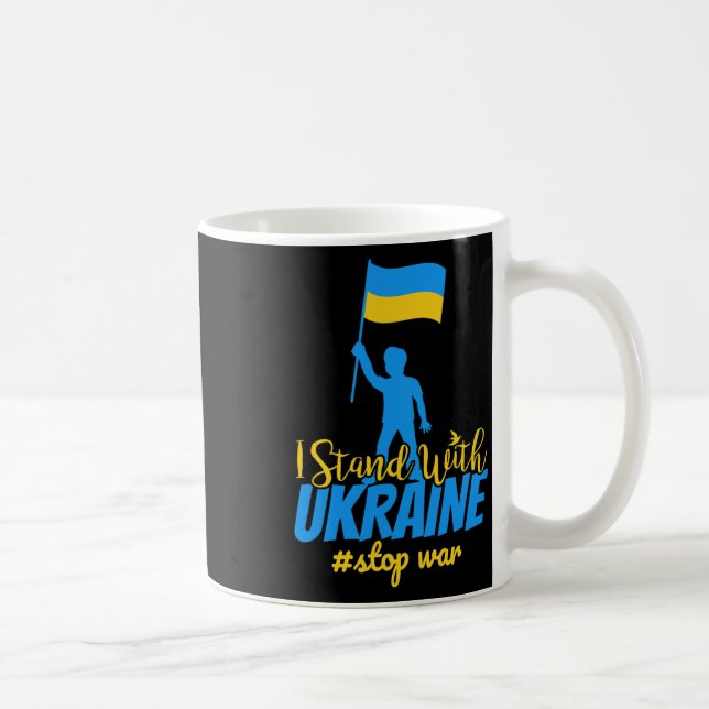 Jag Står Med Ukraina Gör Fred Stoppa Krig Stöd S Kaffemugg (Höger)